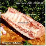 Pork LOIN SKIN ON Local Premium frozen WHOLE CUTS +/- 5kg (price/kg) PREORDER